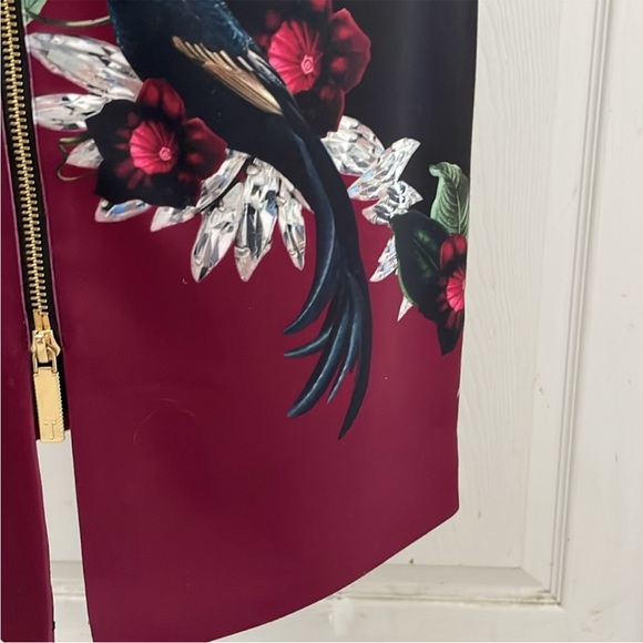 TED BAKER FLORAL JAUNAL PEPLUM FLORAL CAP SHORT SLEEVE DRESS SZ US 6 OR TED SZ 2 - Picture 7 of 8